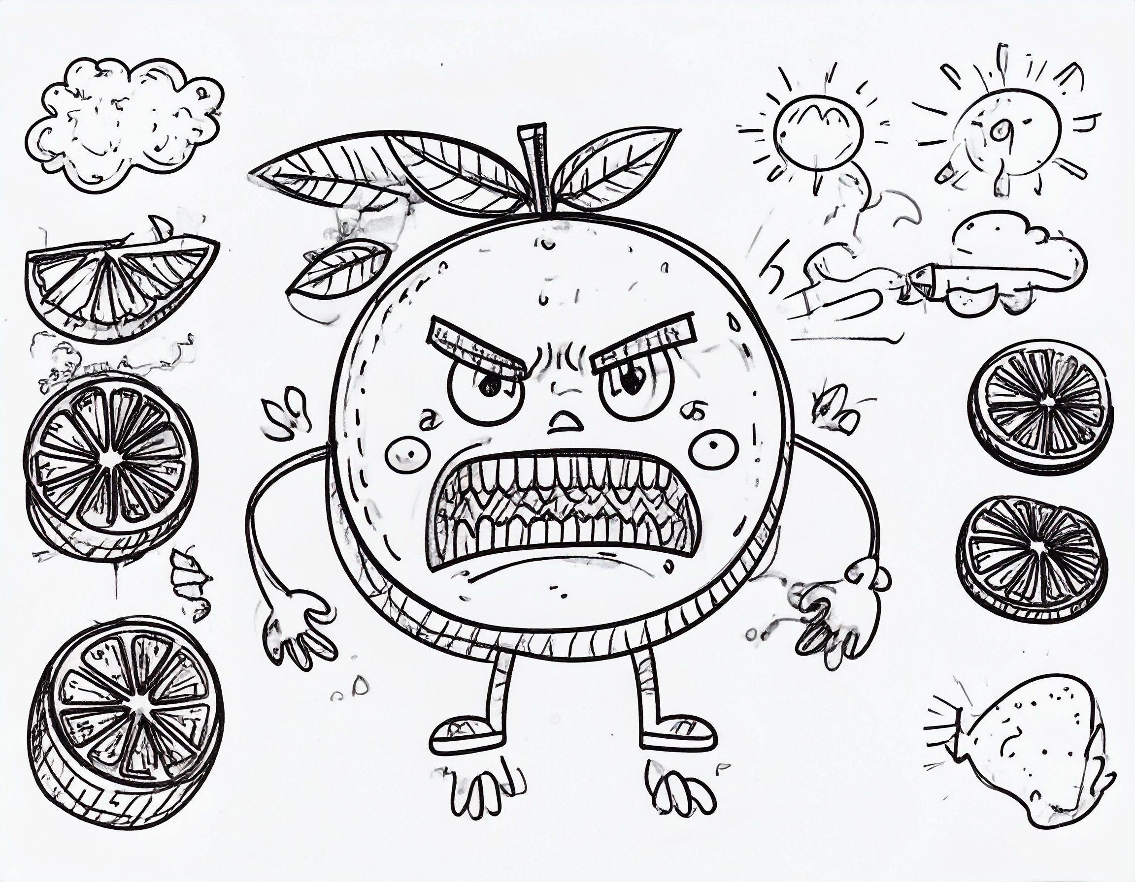 Firefly_Cartoon like lemon who looks a little anger 63606-8